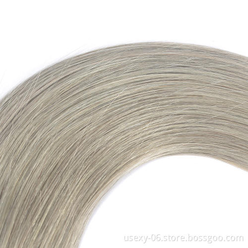 Raw Cuticle Aligned Virgin Hair Malaysian Two Tone Ombre 1B/Grey Silk Straight Color Hair Extension